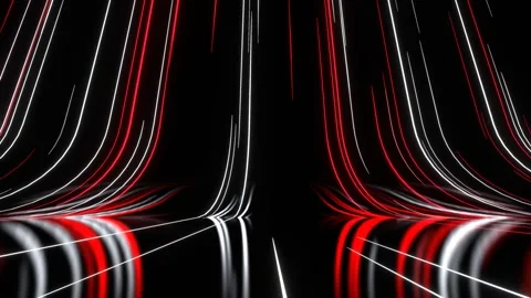 Red and White Neon Lines Abstract Background VJ Loop l 4K Video stock 295145437