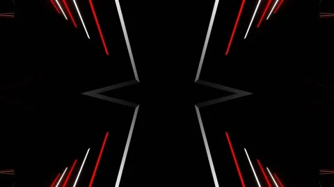 Red and White Neon Rays Moving Kaleidoscope Background VJ Loop in 4K Stock Footage 327969843