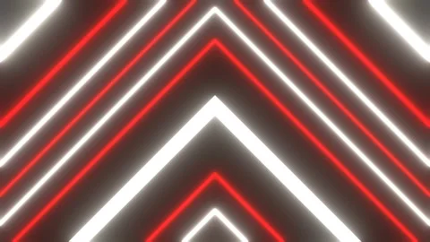 Red and White Neon Rays Triangular Movement Background VJ Loop in 4K Stock Footage 344579819