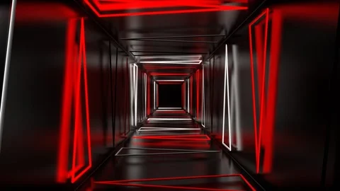 Red and White Neon Strobe Triangles Tunnel Background VJ Loop in 4K Stock Footage 277866562
