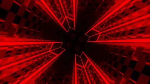 Red and White Neon Strobe Vortex Tunnel Background VJ Loop in 4K Stock Footage 345736905