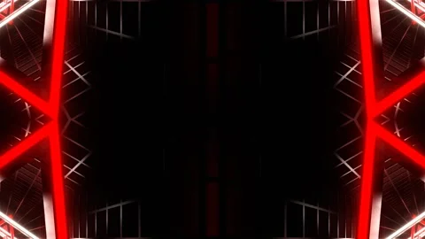 Red and White Neon Triangle in Mesh Kaleidoscope Background VJ Loop in 4K Stock Footage 340225869