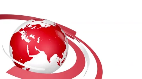 Red And White News Style Globe Backgroun Stock Video Pond5