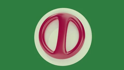 A red and white object on green background screen plate green screen animated Vídeo Stock 335129940