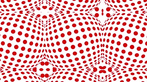 Red and white optical illusion with geometric pattern, unreal illusory delusion Stock Footage 149132632
