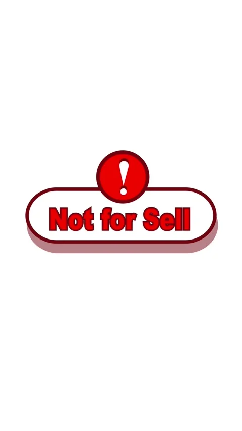 Red and white oval button with red text not for sale and exclamation mark s.. Stock Footage 344732948