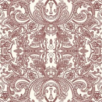 A red and white paisley pattern Stock Illustration