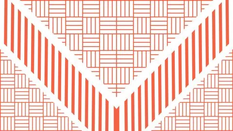 A red and white patterned background with a red stripe Stock Illustration