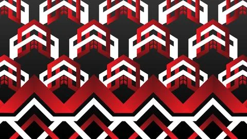 A red and white patterned background with a black and white patterned Stock Illustration