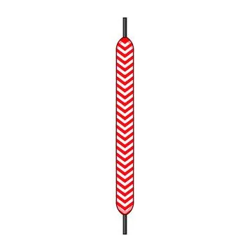 Red and white patterned shoelace illustration with aglets Stock Illustration