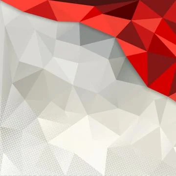 Red and white polygon background Stock Illustration