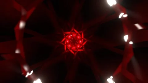 Red and White Psychedelic Abstract Strobe Neon Hallway Background VJ Loop l  Stock Footage 300945759