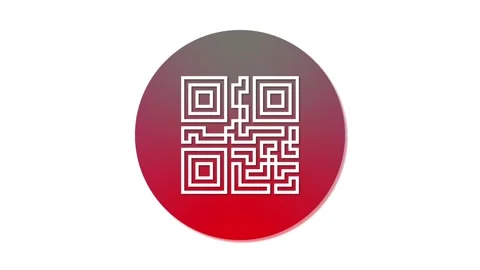 Red and white QR code icon Stock Footage 276675599