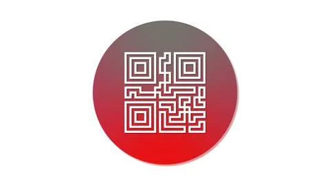 Red and white QR code icon 스톡 일러스트