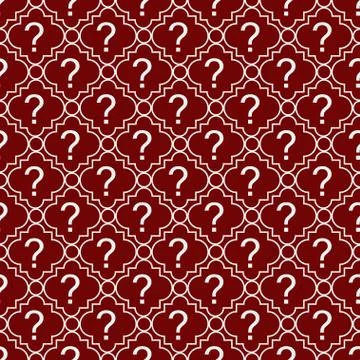 Red and white question mark symbol pattern repeat background Stock Illustration