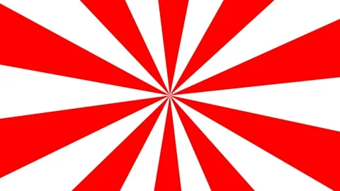 Red and white radial stripes rotating seamless loop 4K Video stock 342301436