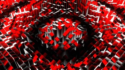 Red and White Random Shape Rectangular Waves Background VJ Loop in 4K Stock Footage 287605348