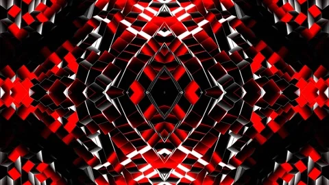 Red and White Random Shape Rectangular Waves Kaleidoscope Background VJ Loop Видео 330303696