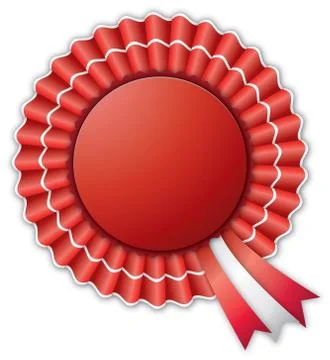 Red and White Rosette Stock Illustration