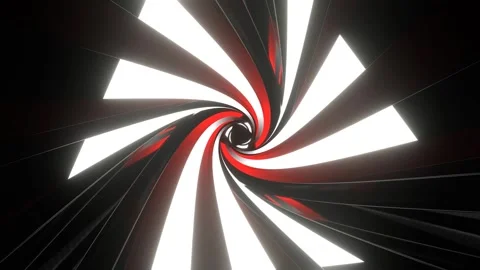 Red and White Rotating Light in Triangular Tunnel Background VJ Loop in 4K Stock Footage 306366655
