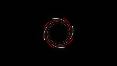 Red and White Rotating Spiral Neon Lines Background VJ Loop in 4K Stock Footage 314553699