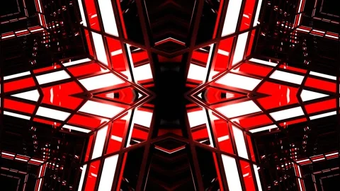 Red and White Screen Square Light Kaleidoscope Background VJ Loop in 4K Stock-Footage 333963926