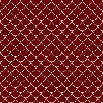 Red and White Shell Tiles Pattern Repeat Background Stock Illustration