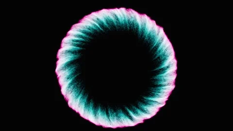 Red and white shock wave frame design element in motion on a black Stock Footage 304364330