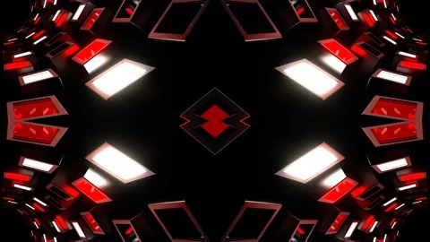 Red and White Slowed Rotation Strobe Kaleidoscope Background VJ Loop in 4K 库存影片 335017858