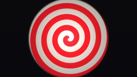 Red and white spiral design on a dark background Stock Footage 338232249