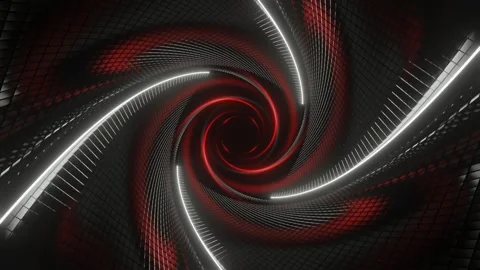 Red and White Spiral Light Mesh Tunnel Background VJ Loop in 4K Stock Footage 313819922