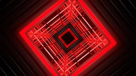 Red and White Square Strobe Light Tunnel Background VJ Loop in 4K Video stock 261406337