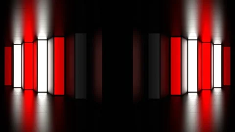 Red and White Stair Strobe Lights Background VJ Loop in 4K Stock Footage 327969856