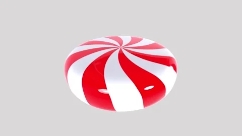 Red and white striped candy isolated on white background Stock Footage 307308309