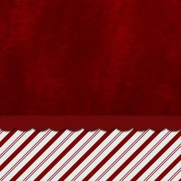 Red and White Striped Candy Cane Striped Background with Red Plush Stock Illustration