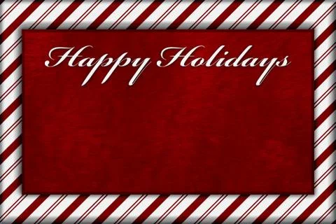 Red and White Striped Candy Cane Striped Background with Red Plush Stock Illustration
