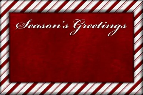 Red and White Striped Candy Cane Striped Background with Red Plush Stock Illustration