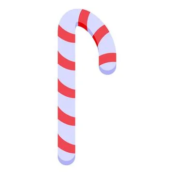 Red and white striped candy cane for christmas decoration Stock Illustration