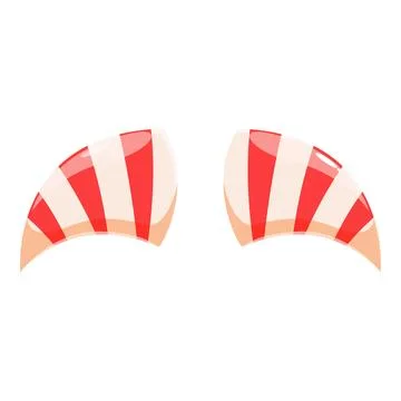 Red and white striped devil horns symbolizing mischief and playfulness Stock-Illustration