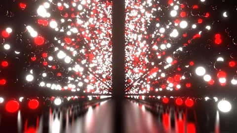 Red and White Strobe Ball Corridor Background VJ Loop in 4K Stock Footage 274566315