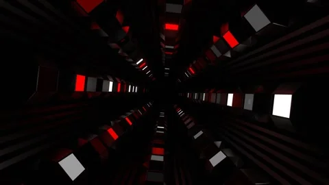 Red and White Strobe Shape Tunnel Background VJ Loop in 4K Stock Footage 307093801