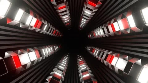 Red and White Strobe Tunnel with Reverse Rotation Background VJ Loop in 4K Stock Footage 270957710