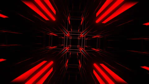 Red and White Symmetrical Light Burst Tunnel Background VJ Loop in 4K Stock Footage 344580014