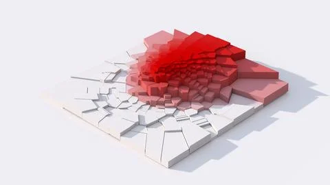 Red and white textured surface. Abstract illustration, 3d render. Stock Illustration