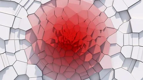 Red and white textured surface. Abstract illustration, 3d render, top view. Stock Illustration