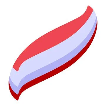 Red and white toothpaste swirling on white background Stock Illustration