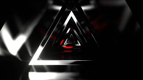 Red and White Triangle Warp Tunnel Background VJ Loop in 4K Stock Footage 344579837