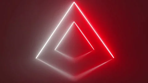 Red and white Triangular shaped neon lines background Video stock 199380407