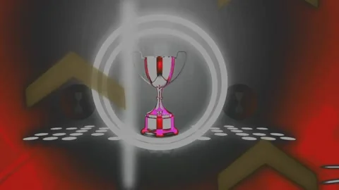 Red And White Trophy Animation Loop  Stock Footage 231891748