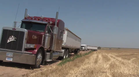 Red and White Trucks Stock Footage 35582397